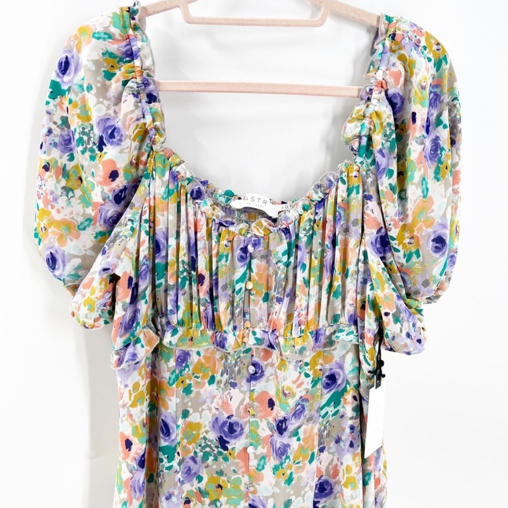 Astr the label BALLOON SLEEVE SWEETHEART FLORAL MAXI Dress Size XL NWT - Picture 7 of 16